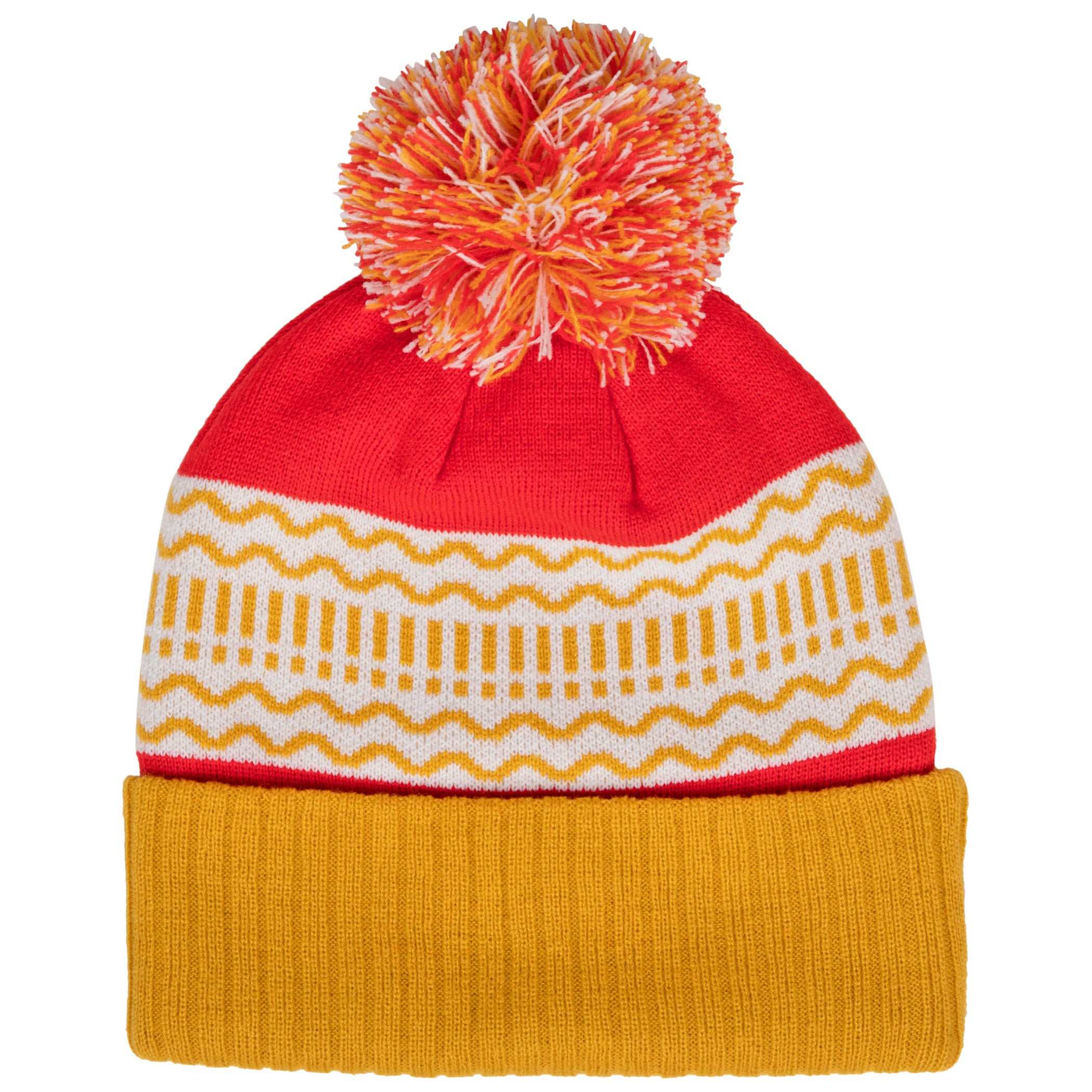 Cup Noodles Intarsia Woven Pom Cuffed Beanie